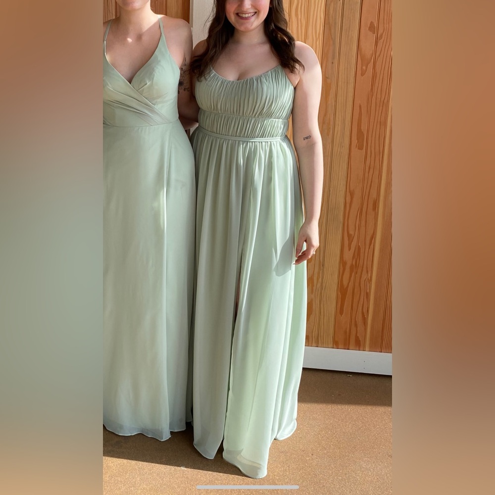Azazie sage bridesmaid dress size 10